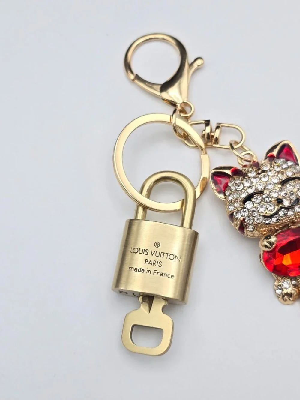 Authentic LV Gold Padlock & Key 🔑 Unbranded Cat Bag Charm / Keychain Combo